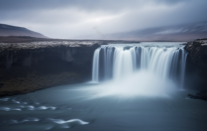户外高山流水瀑布实拍摄影图,高清,摄影图,摄影图片,图片大全,摄影图免费下载